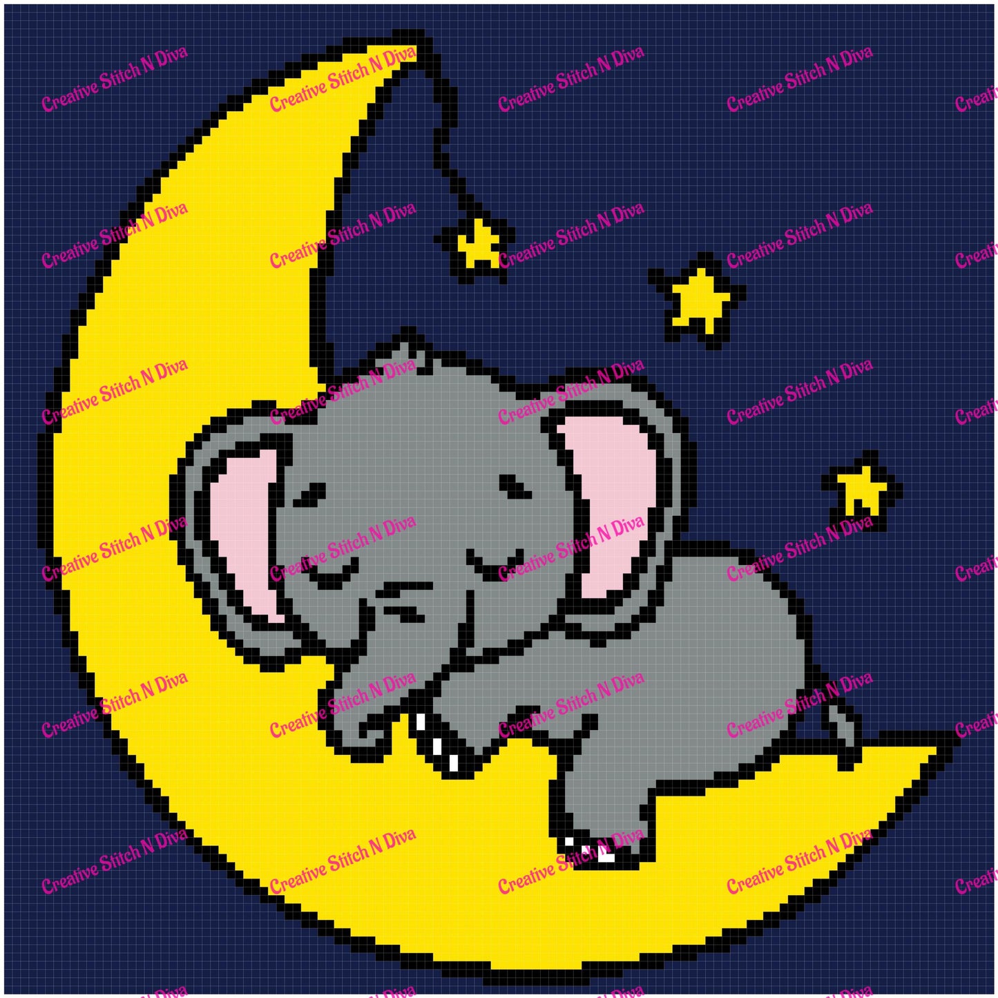 Sleeping Elephant Plain 120x120