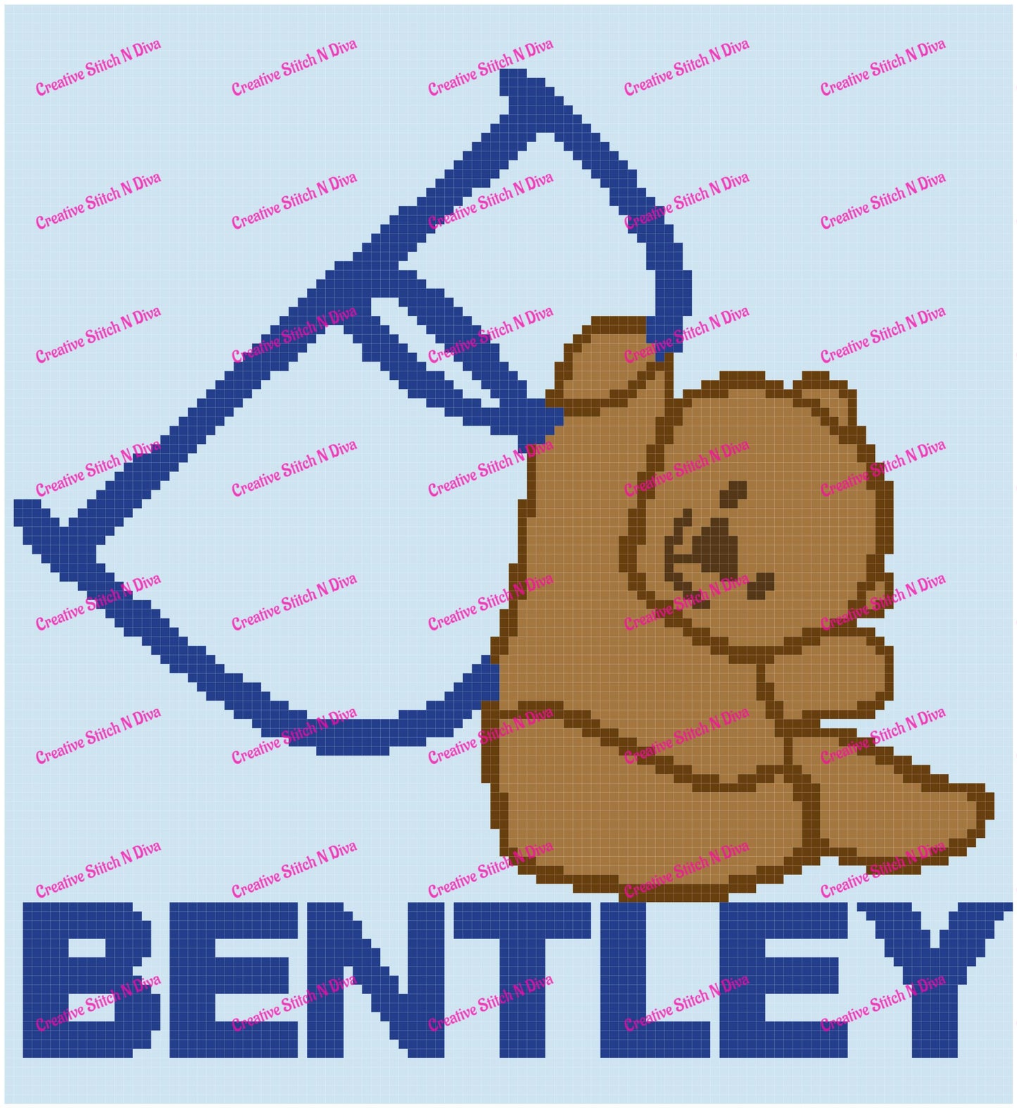 Teddy Bear Holding Letter 120x120 PERSONALIZED