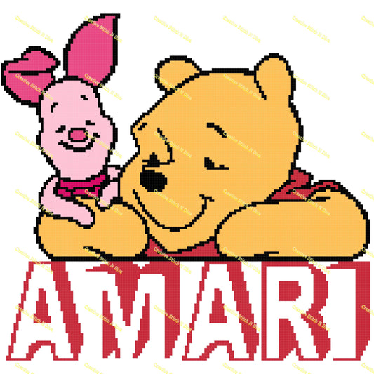 Winnie and Piglet over Name 150x150 PERSONALIZED