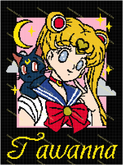 Sailor Moon with Name 150x200 PLAIN